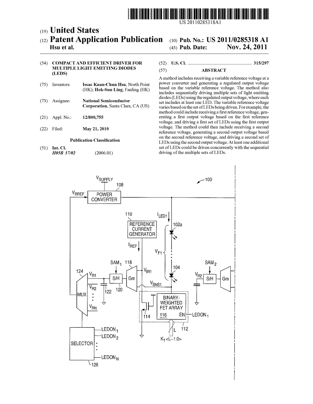 Compact and efficient driver for multiple light emitting diodes (LEDs) - diagram, schematic, and image 01