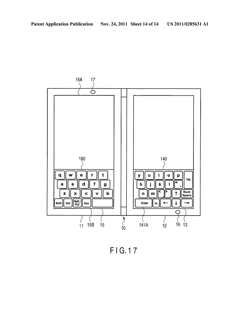INFORMATION PROCESSING APPARATUS AND METHOD OF DISPLAYING A VIRTUAL     KEYBOARD - diagram, schematic, and image 15