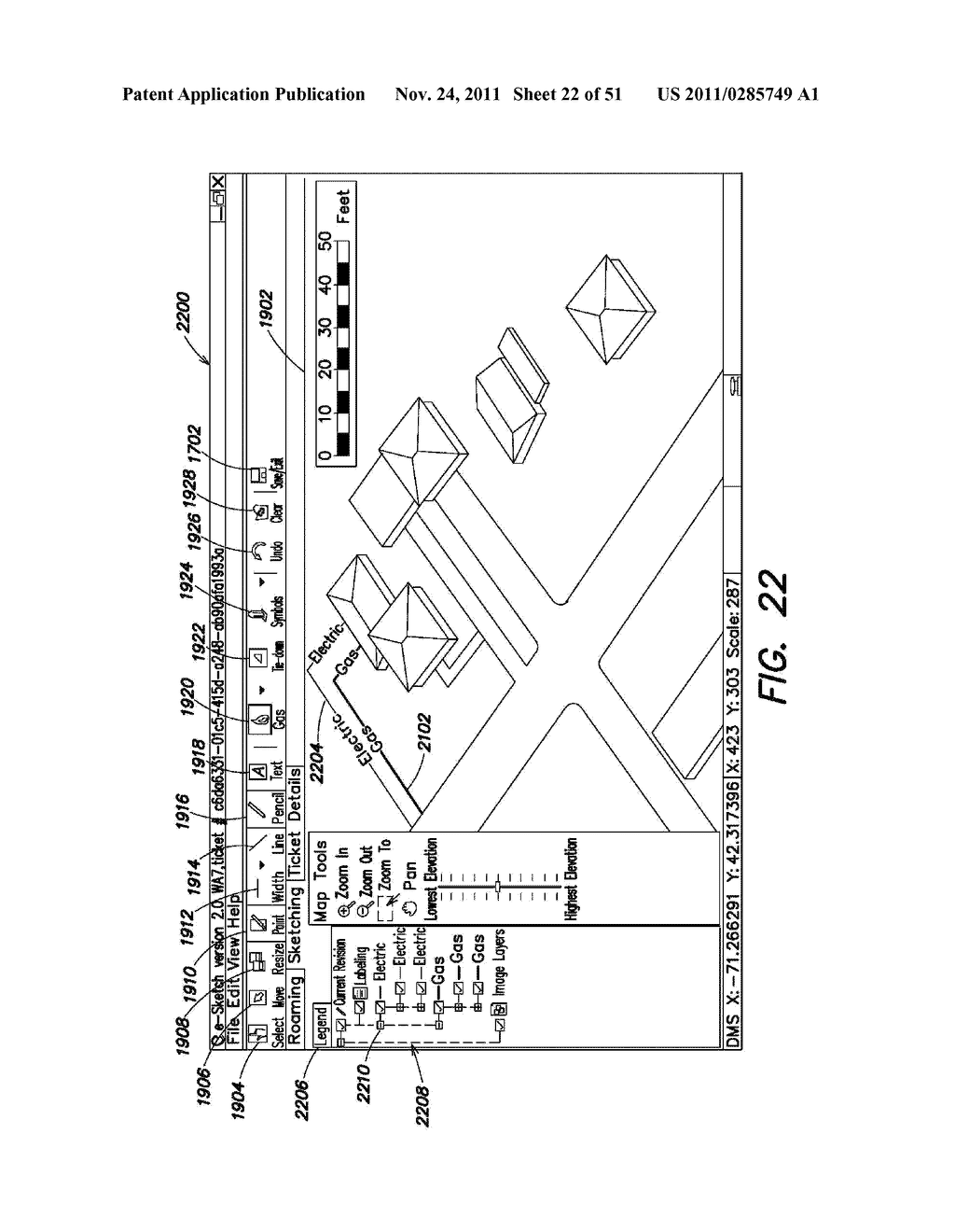 METHODS, APPARATUS AND SYSTEMS FOR GENERATING DIGITAL-MEDIA-ENHANCED     SEARCHABLE ELECTRONIC RECORDS OF UNDERGROUND FACILITY LOCATED AND/OR     MARKING OPERATIONS - diagram, schematic, and image 23