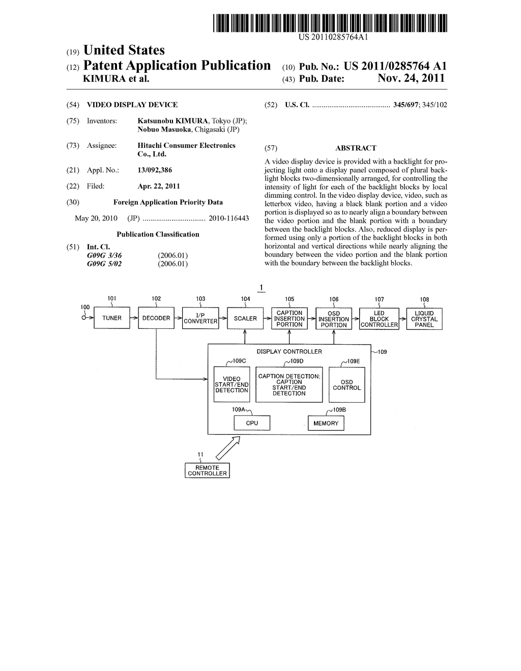 VIDEO DISPLAY DEVICE - diagram, schematic, and image 01