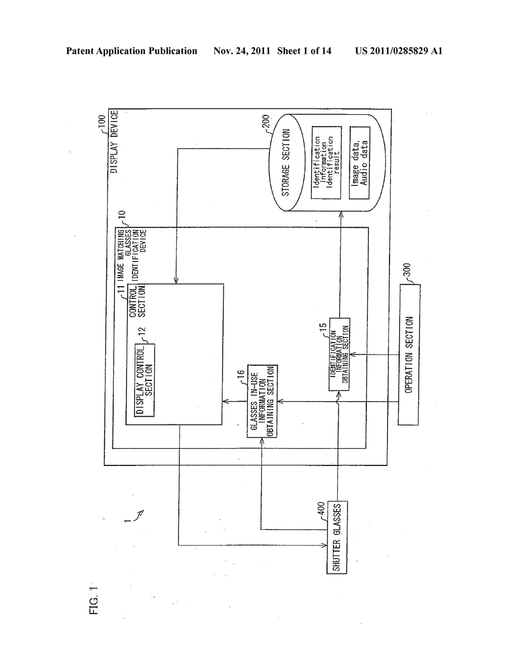 IMAGE WATCHING GLASSES IDENTIFICATON DEVICE, IMAGE WATCHING SYSTEM, PAIR     OF IMAGE WATCHING GLASSES, IMAGE WATCHING GLASSES IDENTIFICATION PROGRAM,     COMPUTER-READABLE RECORDING MEDIUM, AND DISPLAY DEVICE - diagram, schematic, and image 02