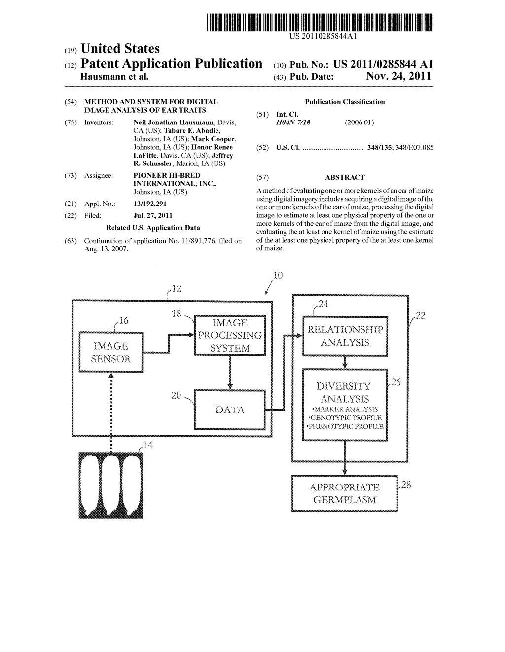 METHOD AND SYSTEM FOR DIGITAL IMAGE ANALYSIS OF EAR TRAITS - diagram, schematic, and image 01