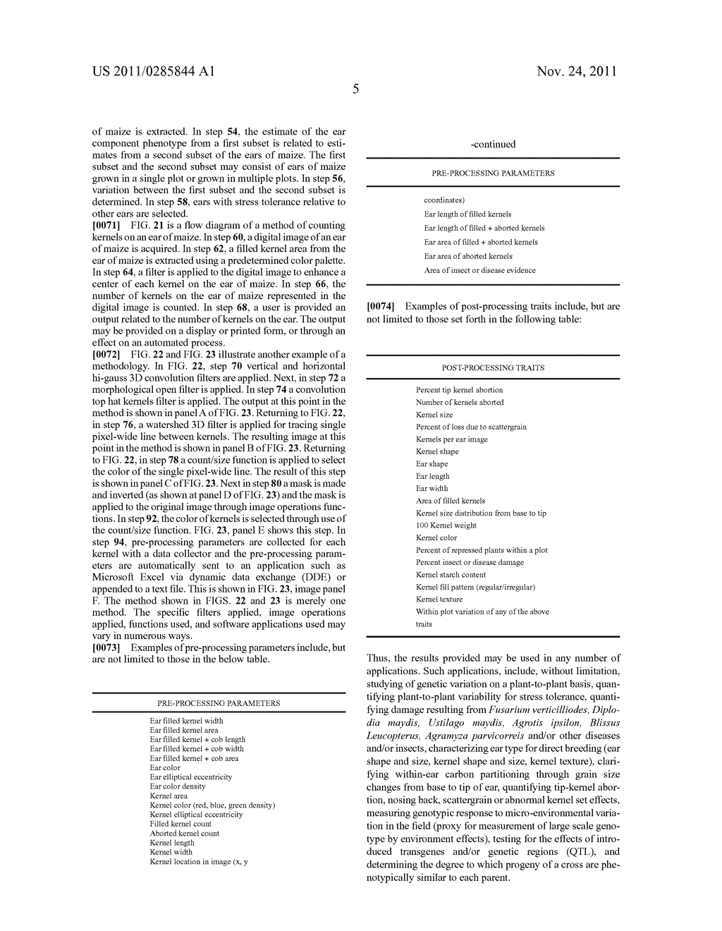 METHOD AND SYSTEM FOR DIGITAL IMAGE ANALYSIS OF EAR TRAITS - diagram, schematic, and image 51