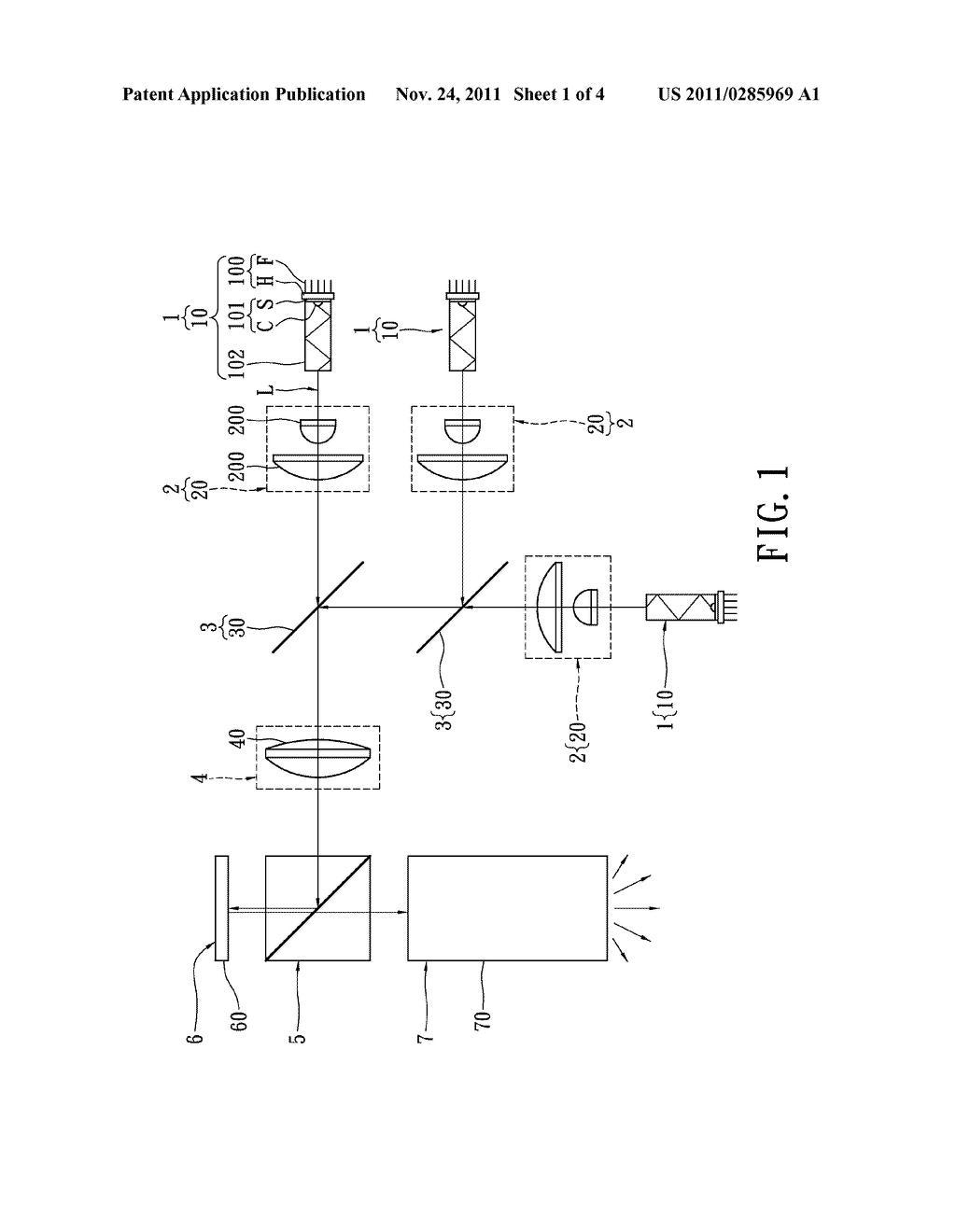 MICRO PROJECTION DEVICE FOR SIMPLIFYING OPTICAL COMPONENT AND INCREASING     LIGHT-GUIDING PRECISION - diagram, schematic, and image 02