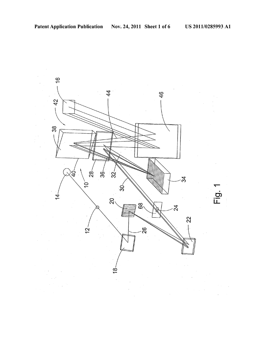 ECHELLE SPECTROMETER ARRANGEMENT USING INTERNAL PREDISPERSION - diagram, schematic, and image 02