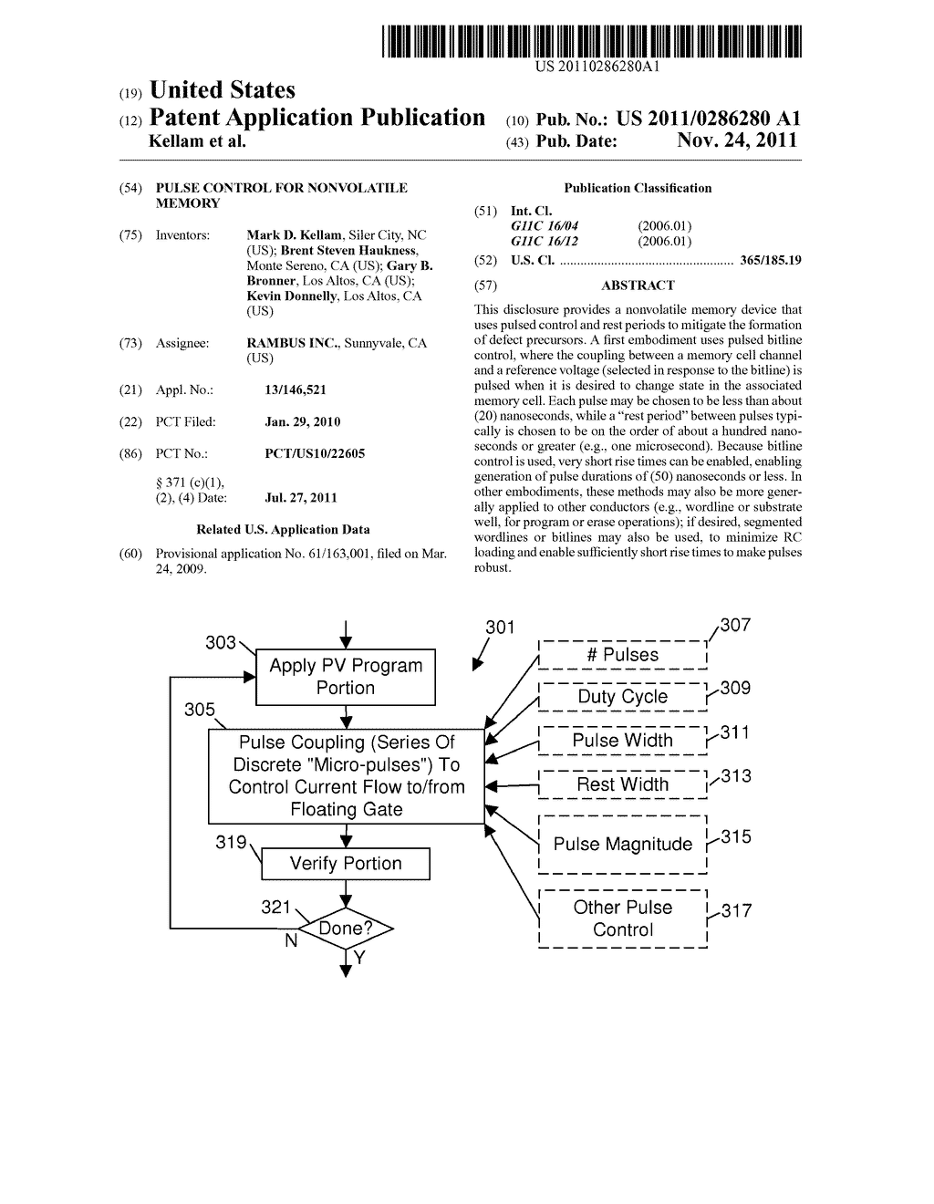Pulse Control For NonVolatile Memory - diagram, schematic, and image 01
