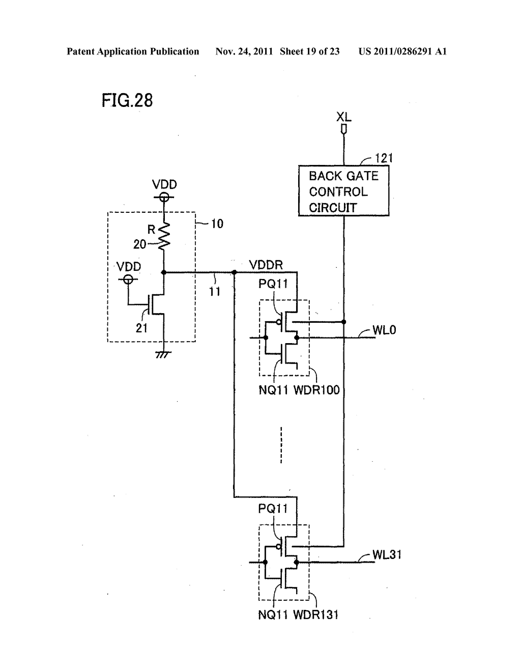 SEMICONDUCTOR MEMORY DEVICE COMPRISING A PLURALITY OF STATIC MEMORY CELLS - diagram, schematic, and image 20