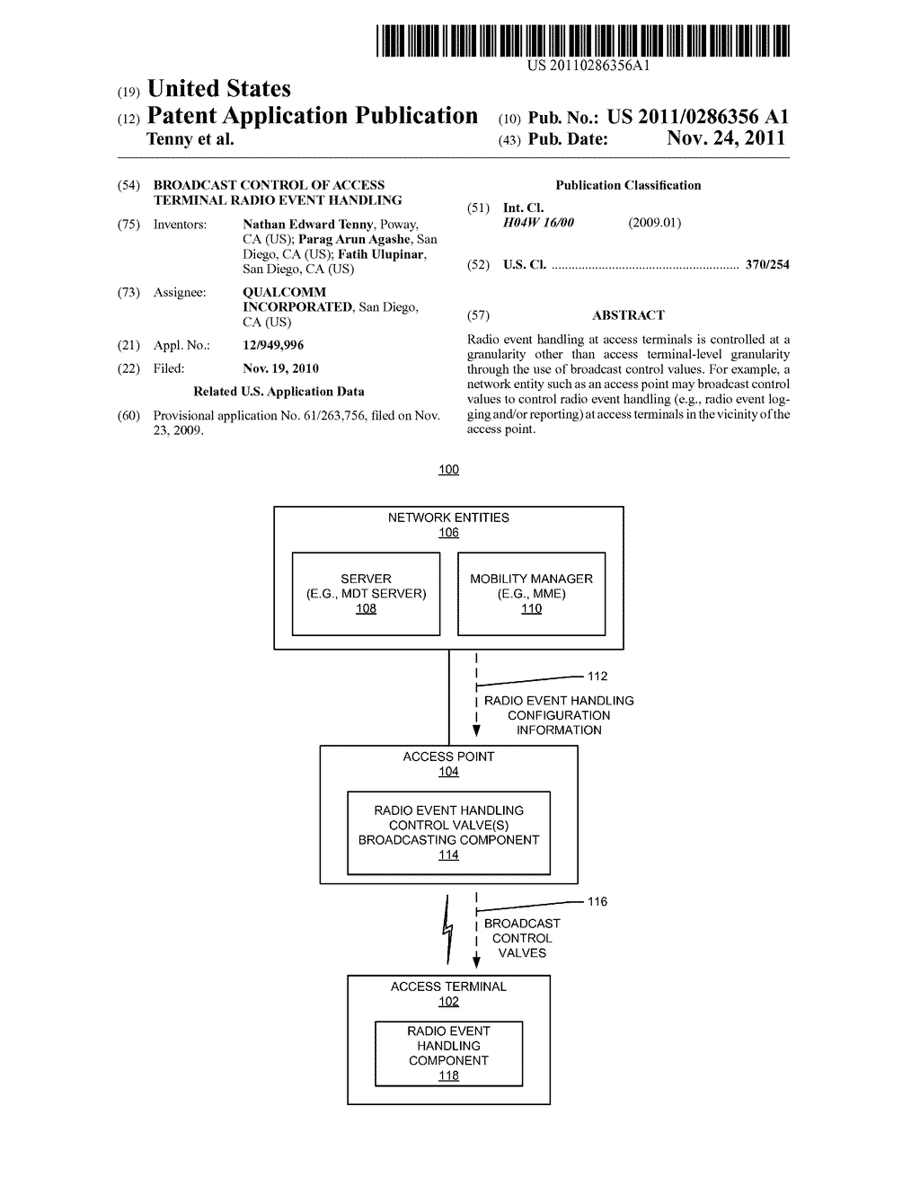 BROADCAST CONTROL OF ACCESS TERMINAL RADIO EVENT HANDLING - diagram, schematic, and image 01