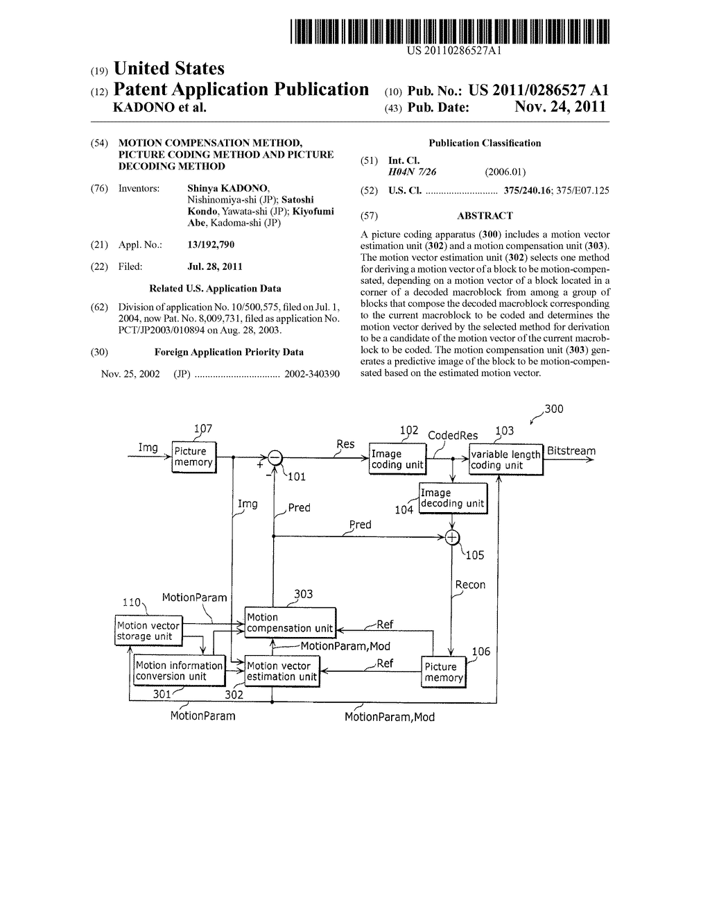 MOTION COMPENSATION METHOD, PICTURE CODING METHOD AND PICTURE DECODING     METHOD - diagram, schematic, and image 01