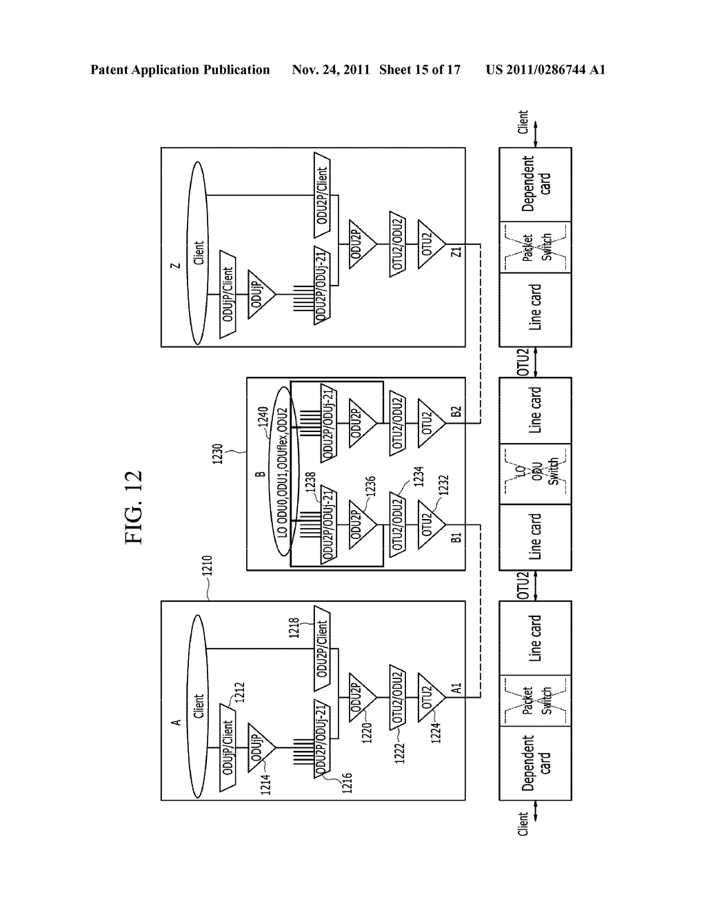 METHOD AND APPARATUS FOR TRANSMITTING PACKET IN OPTICAL TRANSPORT NETWORK - diagram, schematic, and image 16