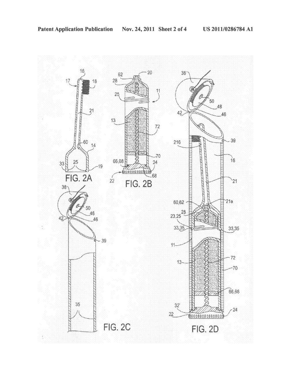 Toothbrush with integrated toothpaste and dental floss dispensers - diagram, schematic, and image 03