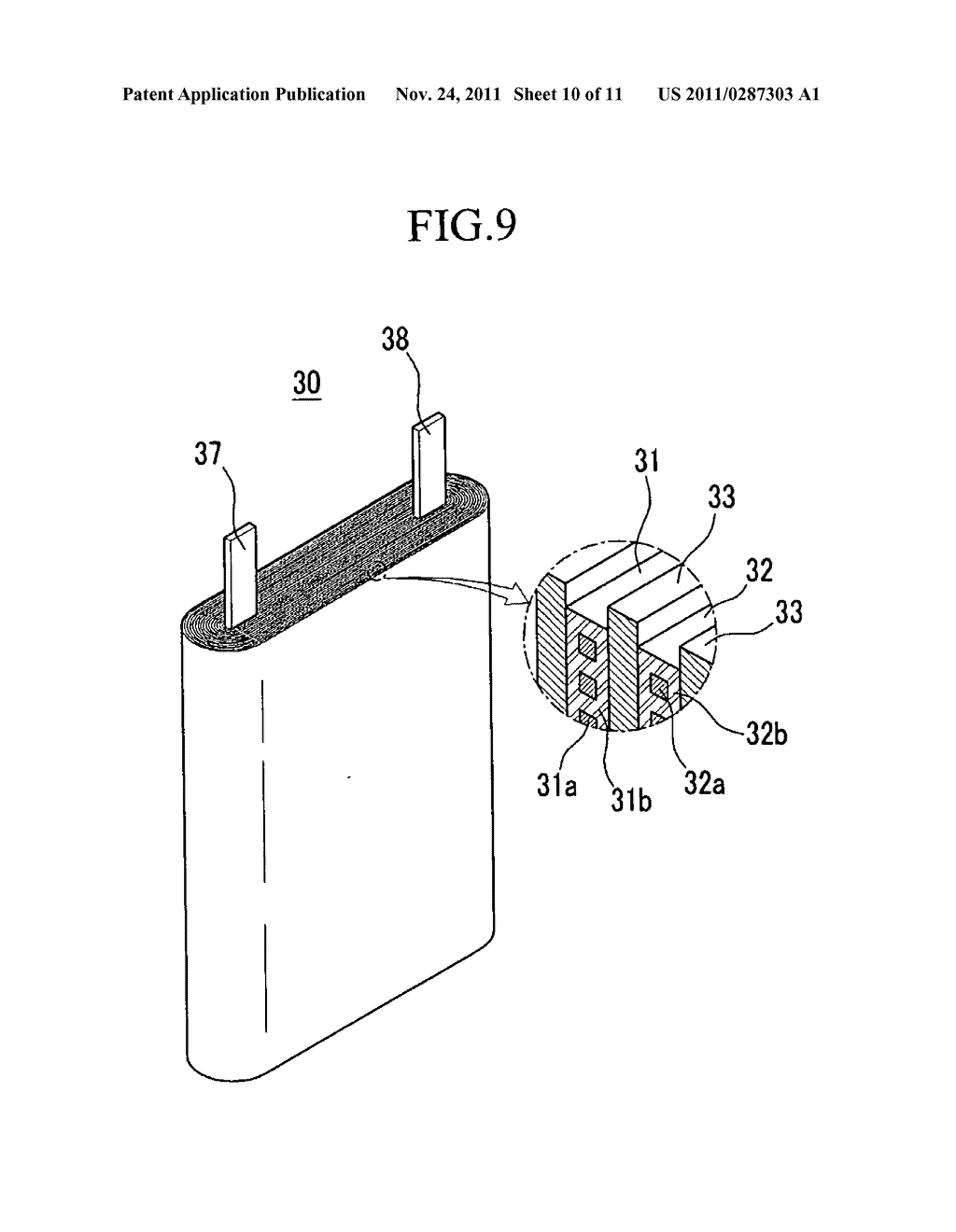 Electrode assembly, rechargeable battery including the same, and method of     manufacturing an electrode thereof - diagram, schematic, and image 11