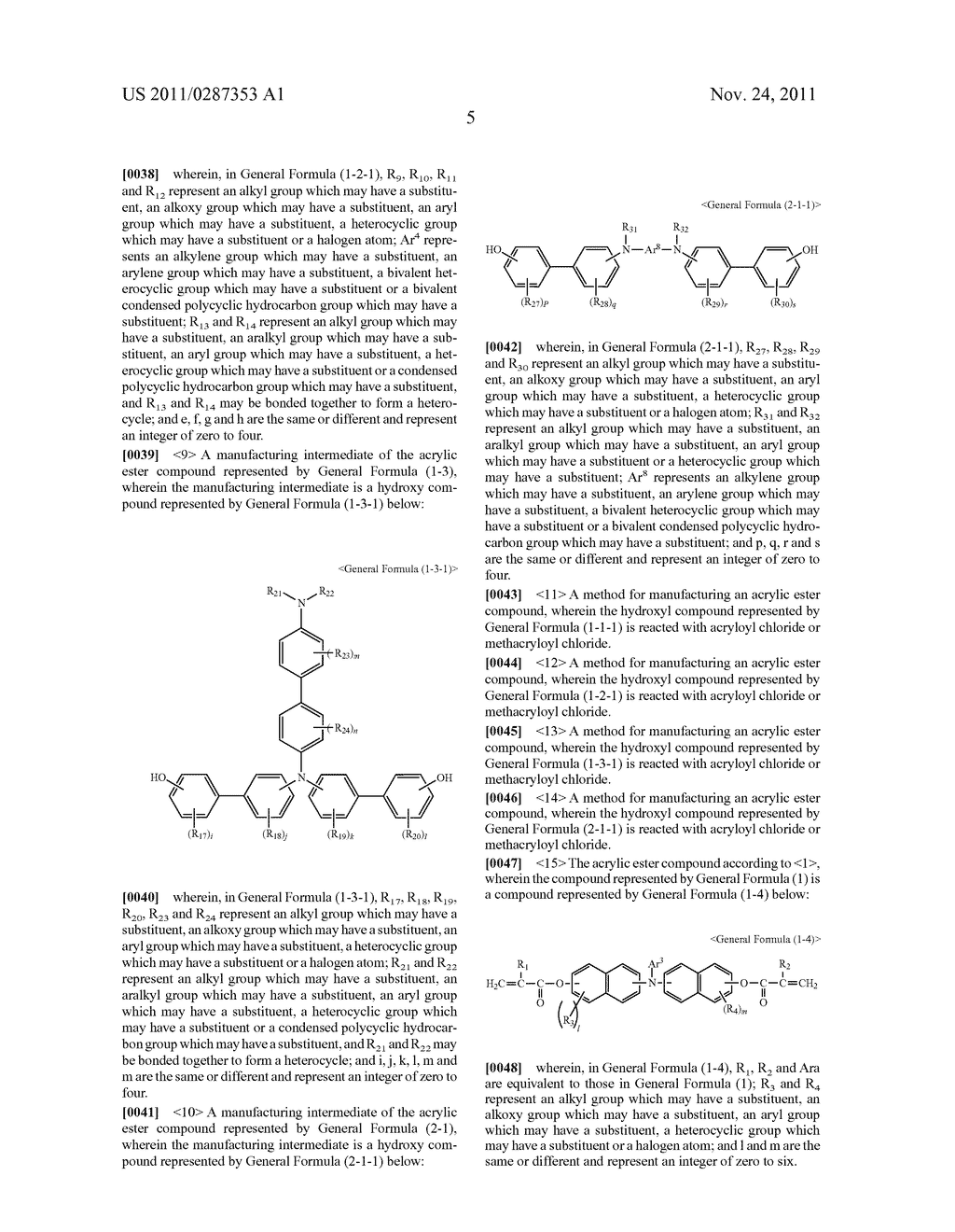 ACRYLIC ESTER COMPOUND AND MANUFACTURING INTERMEDIATE THEREOF, METHOD FOR     MANUFACTURING ACRYLIC ESTER COMPOUND, AND LATENT ELECTROSTATIC IMAGE     BEARING MEMBER, IMAGE FORMING METHOD, IMAGE FORMING APPARATUS AND PROCESS     CARTRIDGE - diagram, schematic, and image 13