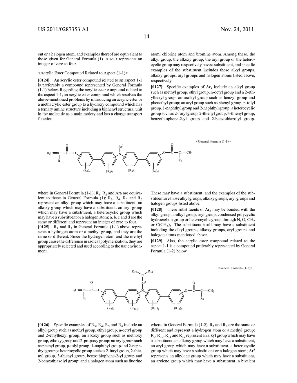 ACRYLIC ESTER COMPOUND AND MANUFACTURING INTERMEDIATE THEREOF, METHOD FOR     MANUFACTURING ACRYLIC ESTER COMPOUND, AND LATENT ELECTROSTATIC IMAGE     BEARING MEMBER, IMAGE FORMING METHOD, IMAGE FORMING APPARATUS AND PROCESS     CARTRIDGE - diagram, schematic, and image 22