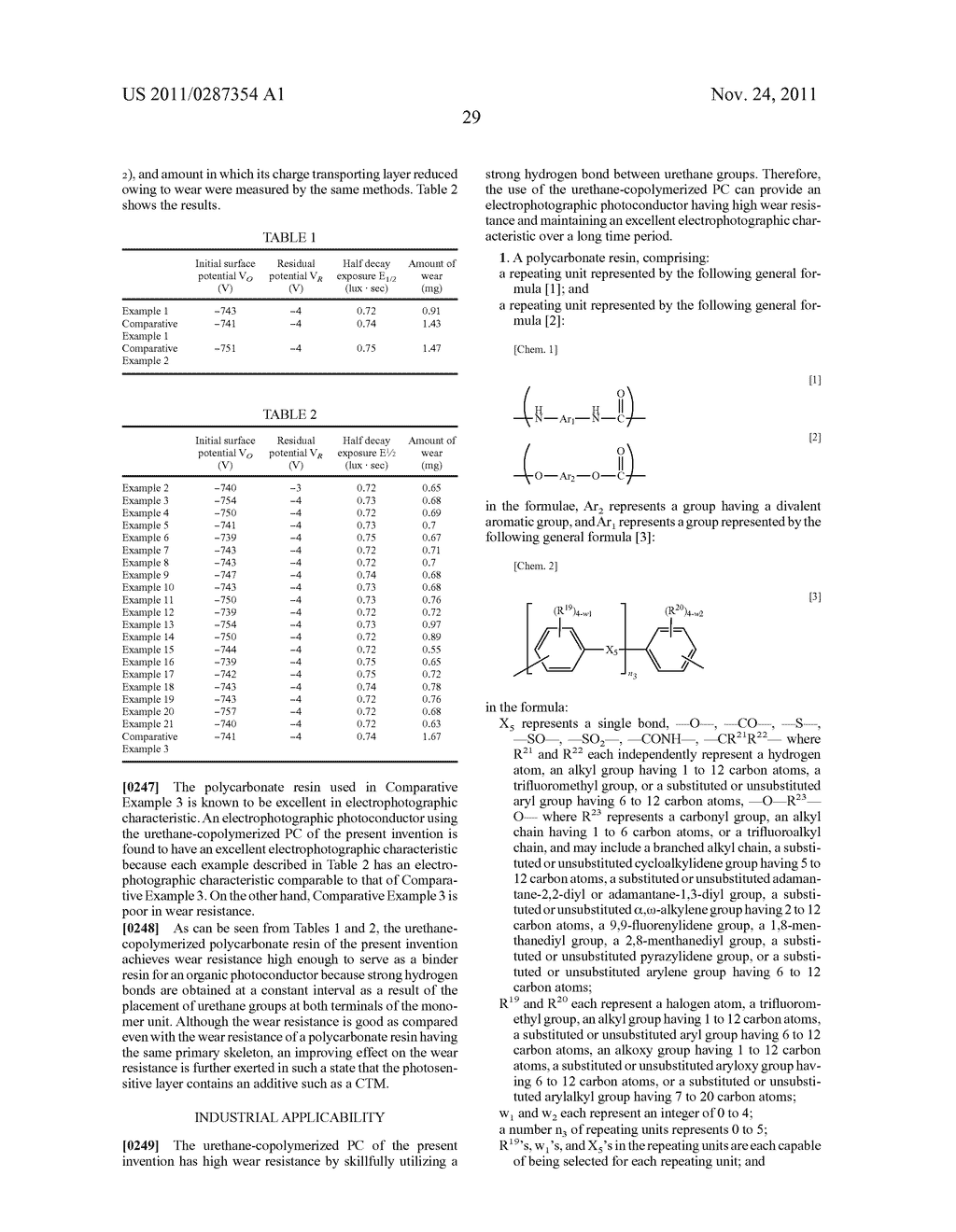 POLYCARBONATE RESIN, COATING LIQUID CONTAINING SAME, AND     ELECTROPHOTOGRAPHIC PHOTOSENSITIVE BODY - diagram, schematic, and image 30