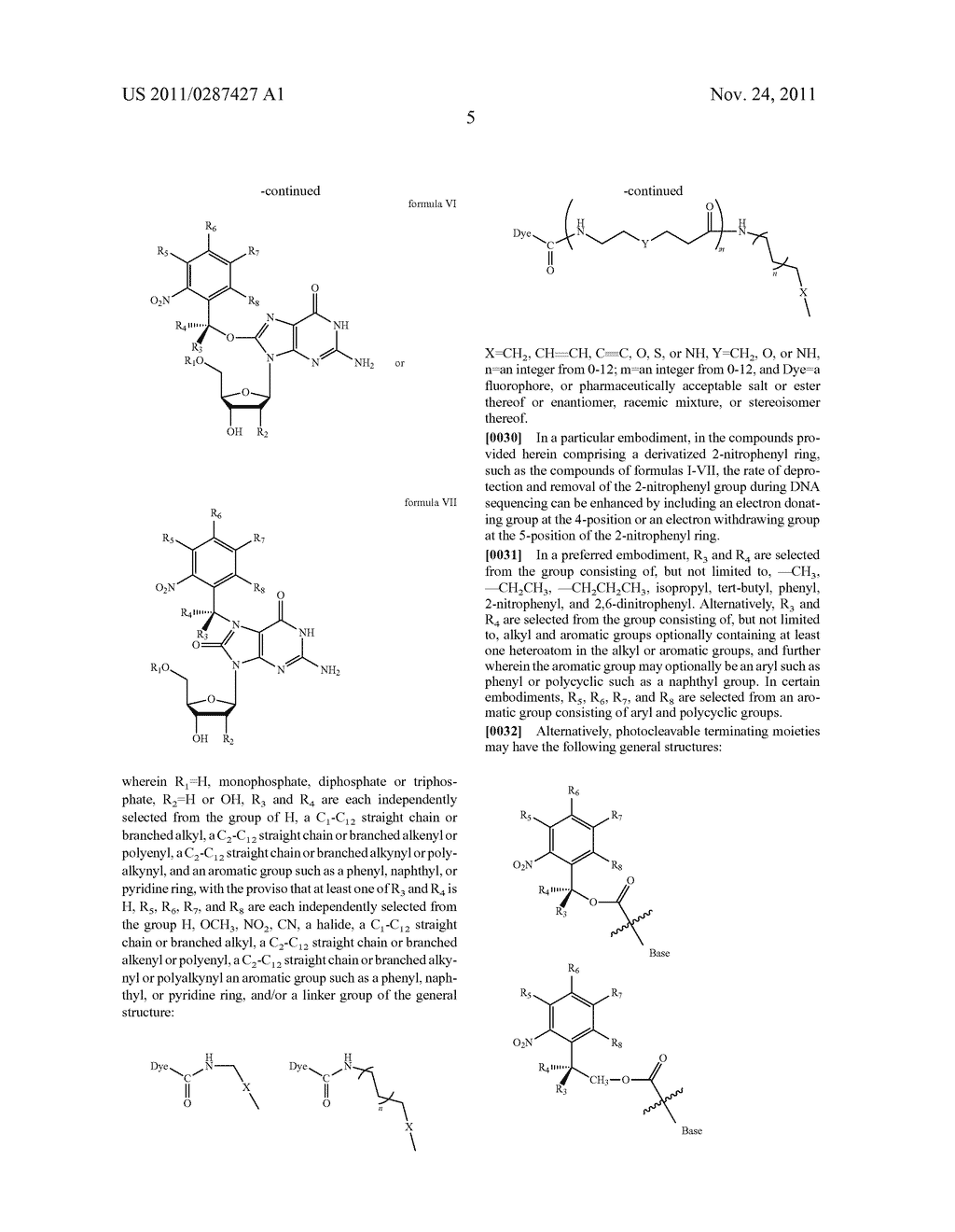 3'OH-UNBLOCKED, NUCLEOTIDES AND NUCLEOSIDES BASE MODIFIED WITH LABELS AND     PHOTOCLEAVABLE, TERMINATING GROUPS AND METHODS FOR THEIR USE IN DNA     SEQUENCING - diagram, schematic, and image 06