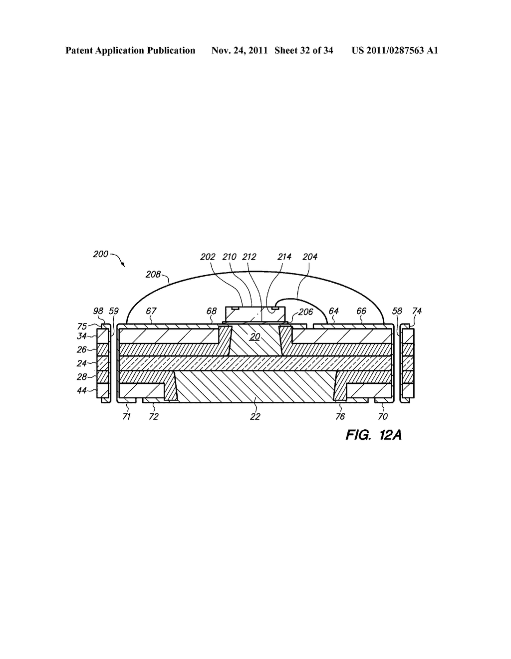 METHOD OF MAKING A SEMICONDUCTOR CHIP ASSEMBLY WITH A POST/DIELECTRIC/POST     HEAT SPREADER - diagram, schematic, and image 33