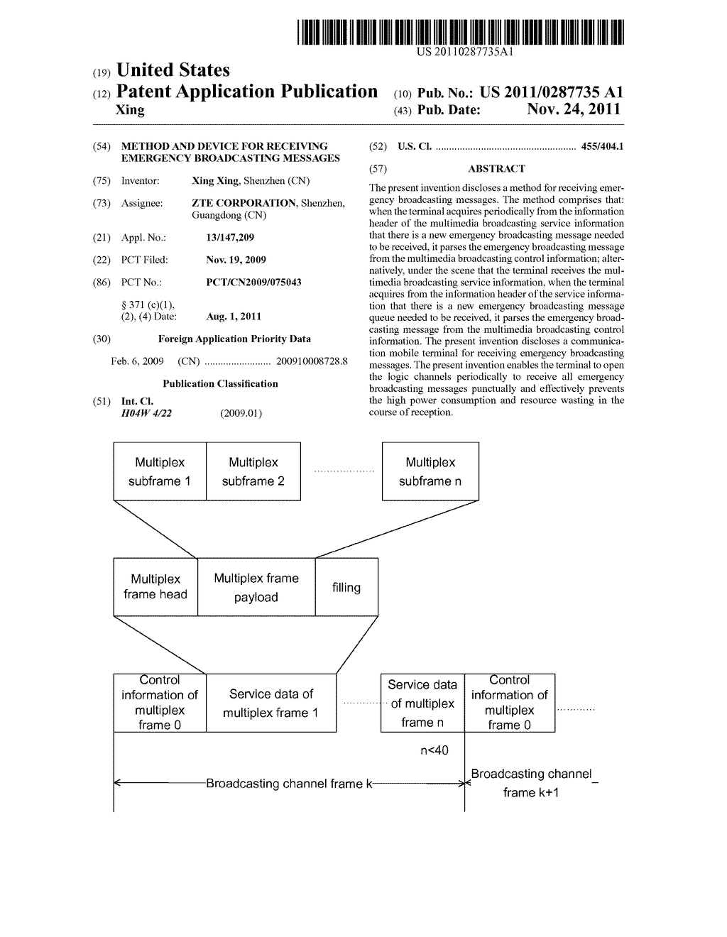 Method and device for receiving emergency broadcasting messages - diagram, schematic, and image 01