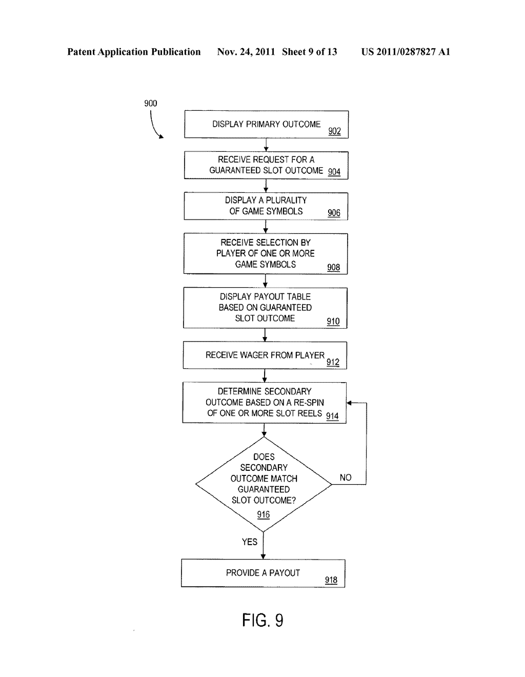 GAMING SYSTEM, GAMING DEVICE AND METHOD FOR OFFERING A GUARANTEED WIN - diagram, schematic, and image 10