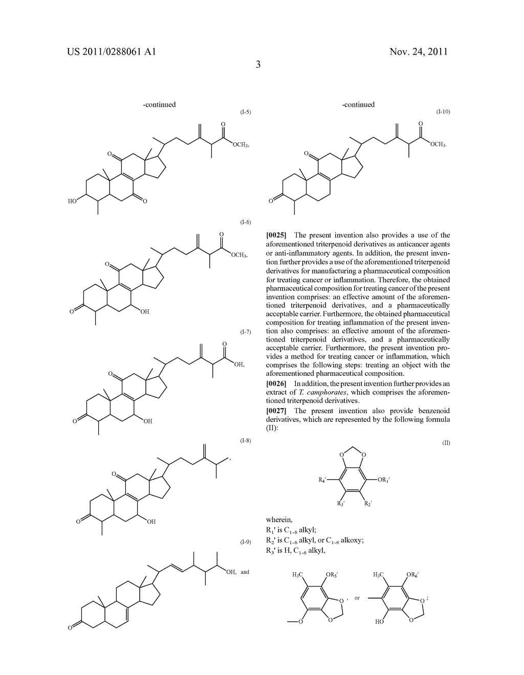 Triterpenoid derivatives, benzenoid derivatives and pharmaceutical     compositions containing the same - diagram, schematic, and image 04