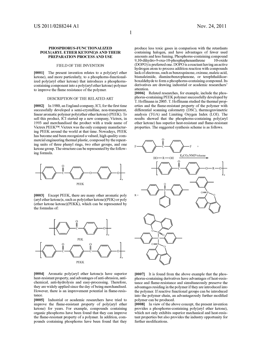 PHOSPHORUS-FUNCTIONALIZED POLY(ARYL ETHER KETONE)S AND THEIR PREPARATION     PROCESS AND USE - diagram, schematic, and image 05