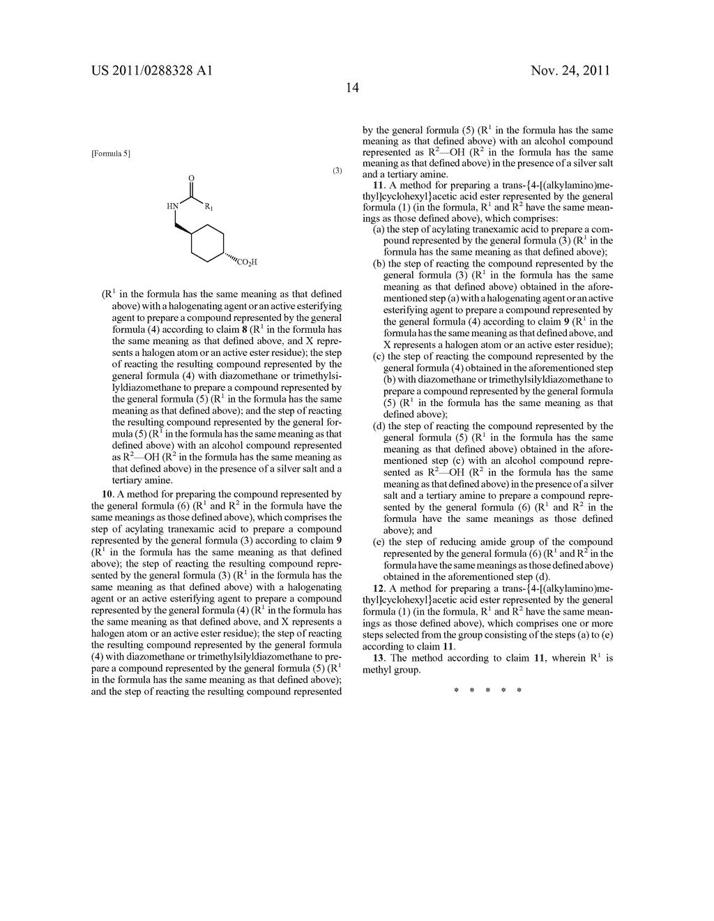 METHOD FOR PREPARING TRANS-ACETIC ACID ESTER - diagram, schematic, and image 15