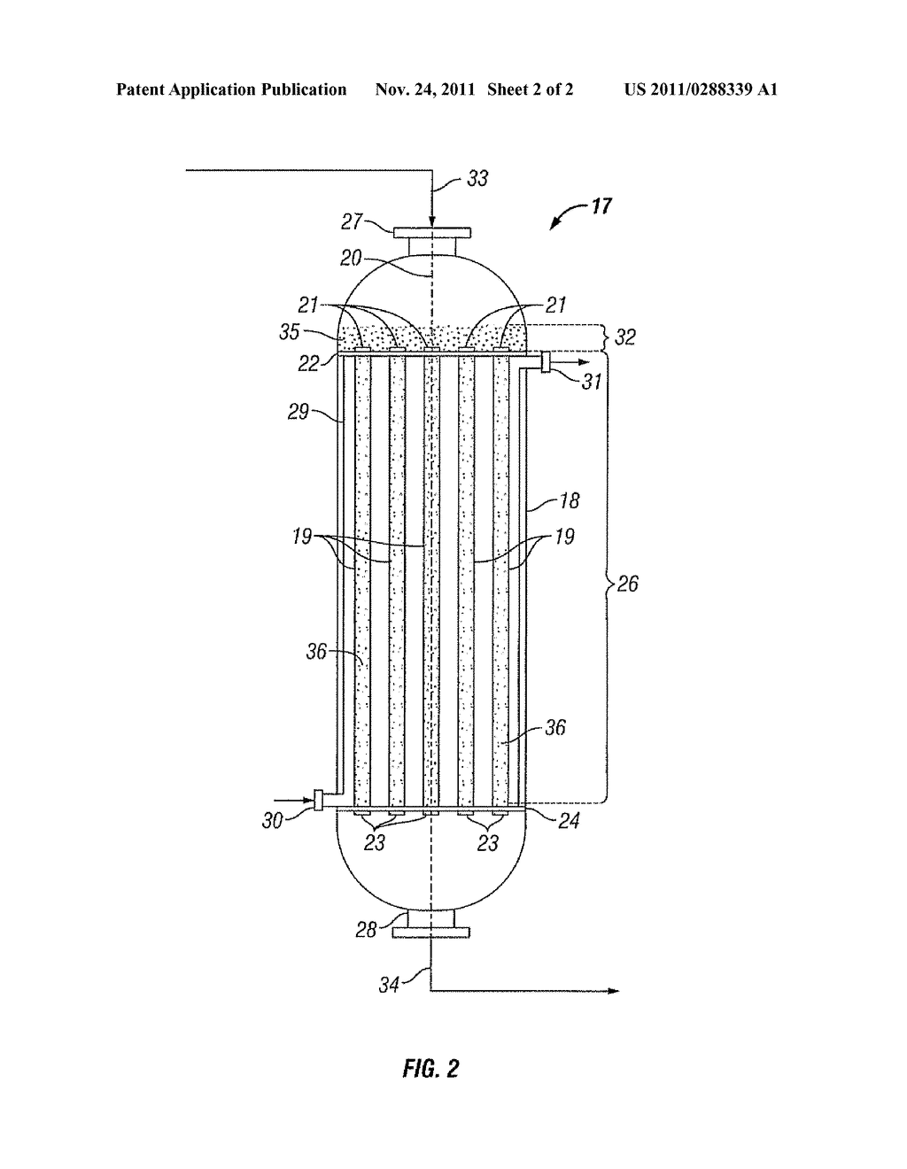 REACTOR SYSTEM, AN ABSORBENT AND A PROCESS FOR REACTING A FEED - diagram, schematic, and image 03