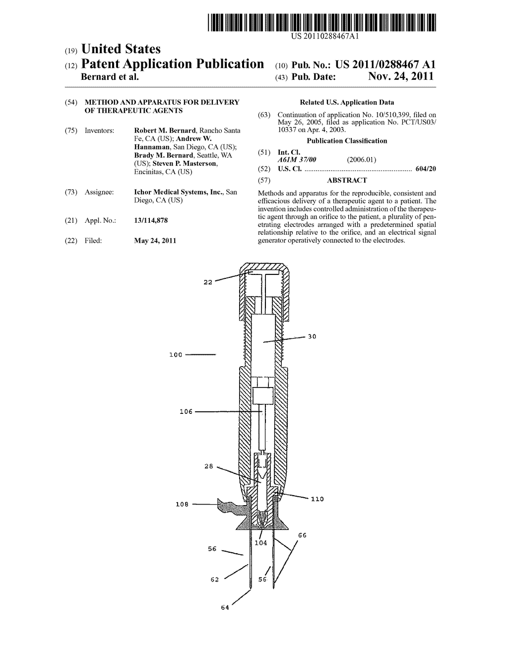 METHOD AND APPARATUS FOR DELIVERY OF THERAPEUTIC AGENTS - diagram, schematic, and image 01