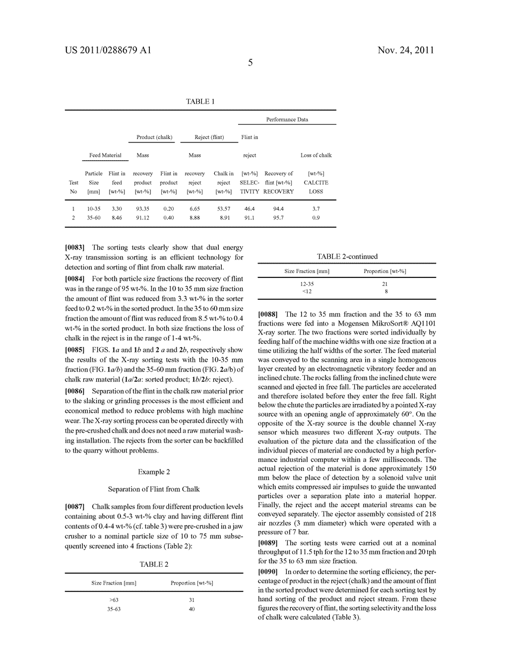 METHOD FOR SEPARATING MINERAL IMPURITIES FROM CALCIUM CARBONATE-CONTAINING     ROCKS BY X-RAY SORTING - diagram, schematic, and image 12