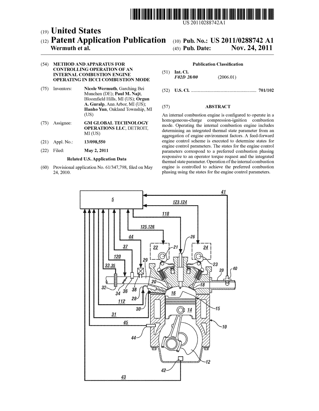 METHOD AND APPARATUS FOR CONTROLLING OPERATION OF AN INTERNAL COMBUSTION     ENGINE OPERATING IN HCCI COMBUSTION MODE - diagram, schematic, and image 01