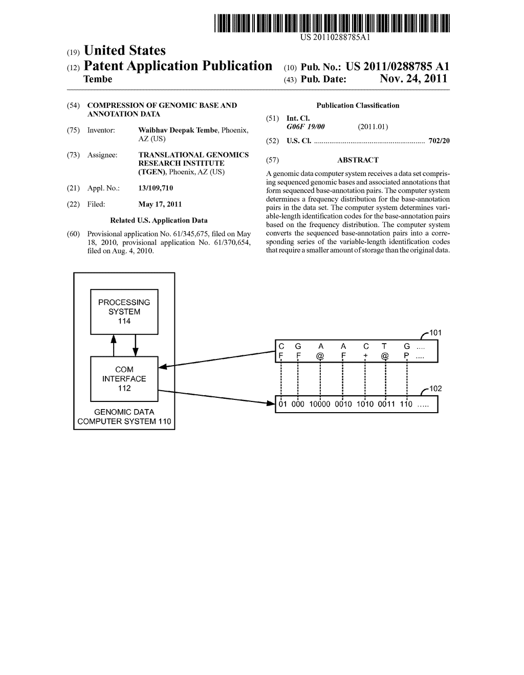 COMPRESSION OF GENOMIC BASE AND ANNOTATION DATA - diagram, schematic, and image 01