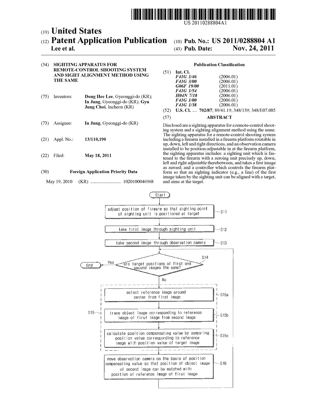 Sighting Apparatus for Remote-Control Shooting System and Sight Alignment     Method Using the Same - diagram, schematic, and image 01