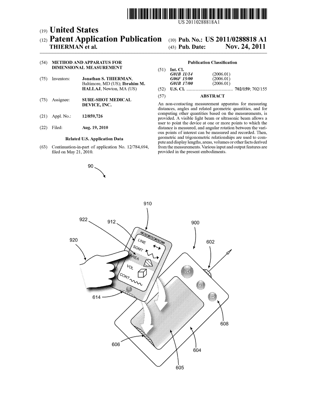 Method and Apparatus for Dimensional Measurement - diagram, schematic, and image 01