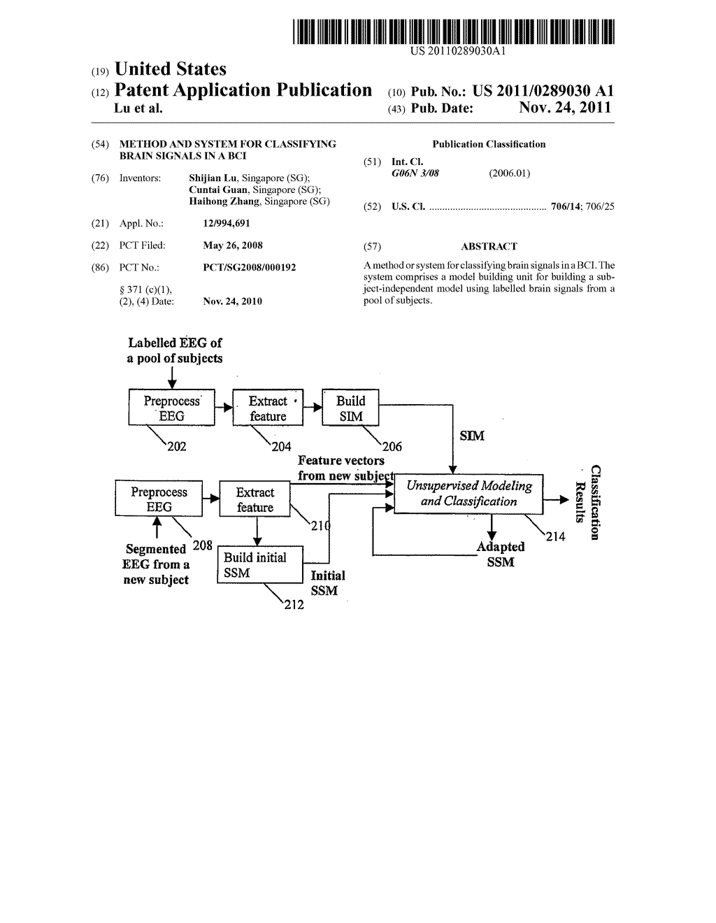 METHOD AND SYSTEM FOR CLASSIFYING BRAIN SIGNALS IN A BCI - diagram, schematic, and image 01