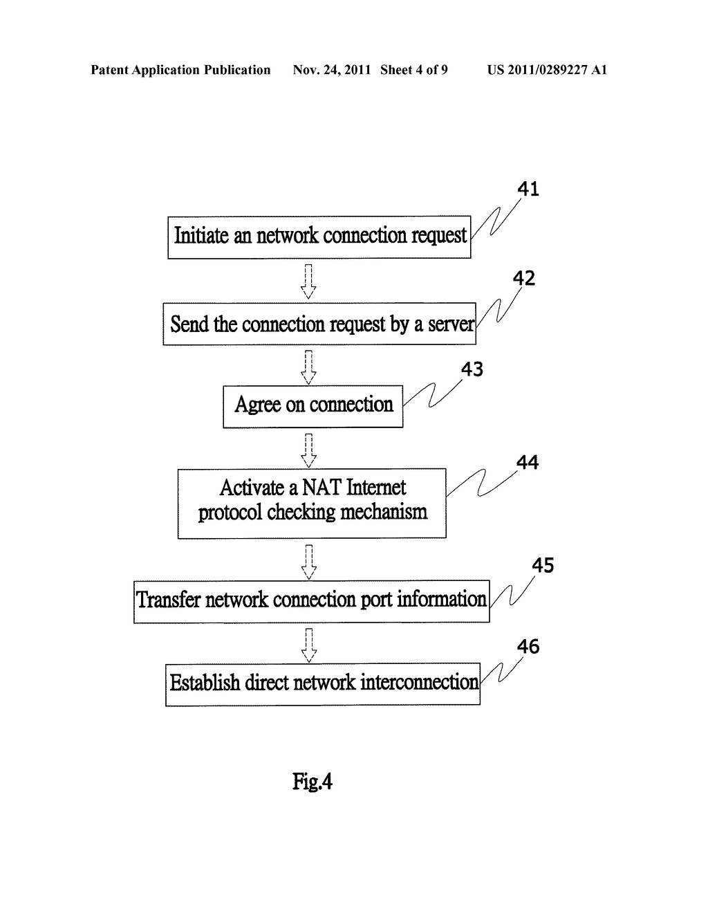 METHOD OF MULTI-TERMINAL CONNECTION TRAVERSING NAT WITHOUT THIRD PARTY     INTERFACING - diagram, schematic, and image 05