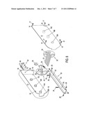 Foot actuated toilet seat lifting and self-lowering mechanism diagram and image