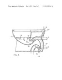 Water saver toilet with uniform water spot diagram and image