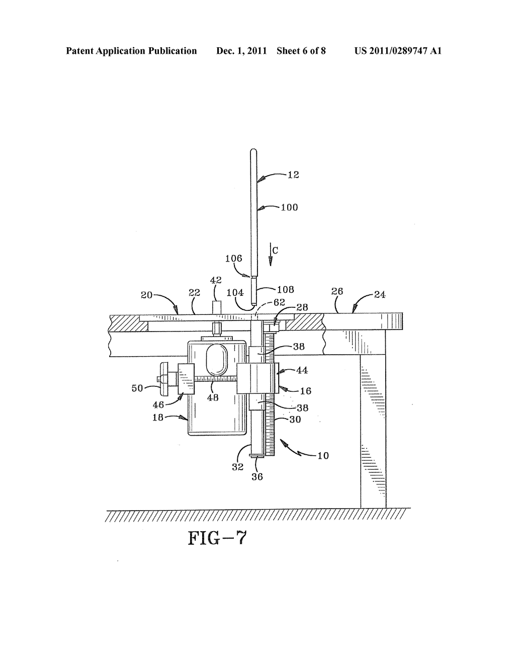 METHOD OF CHANGING THE DISTANCE BETWEEN A ROTARY CUTTING TOOL AND A WORK     SURFACE - diagram, schematic, and image 07