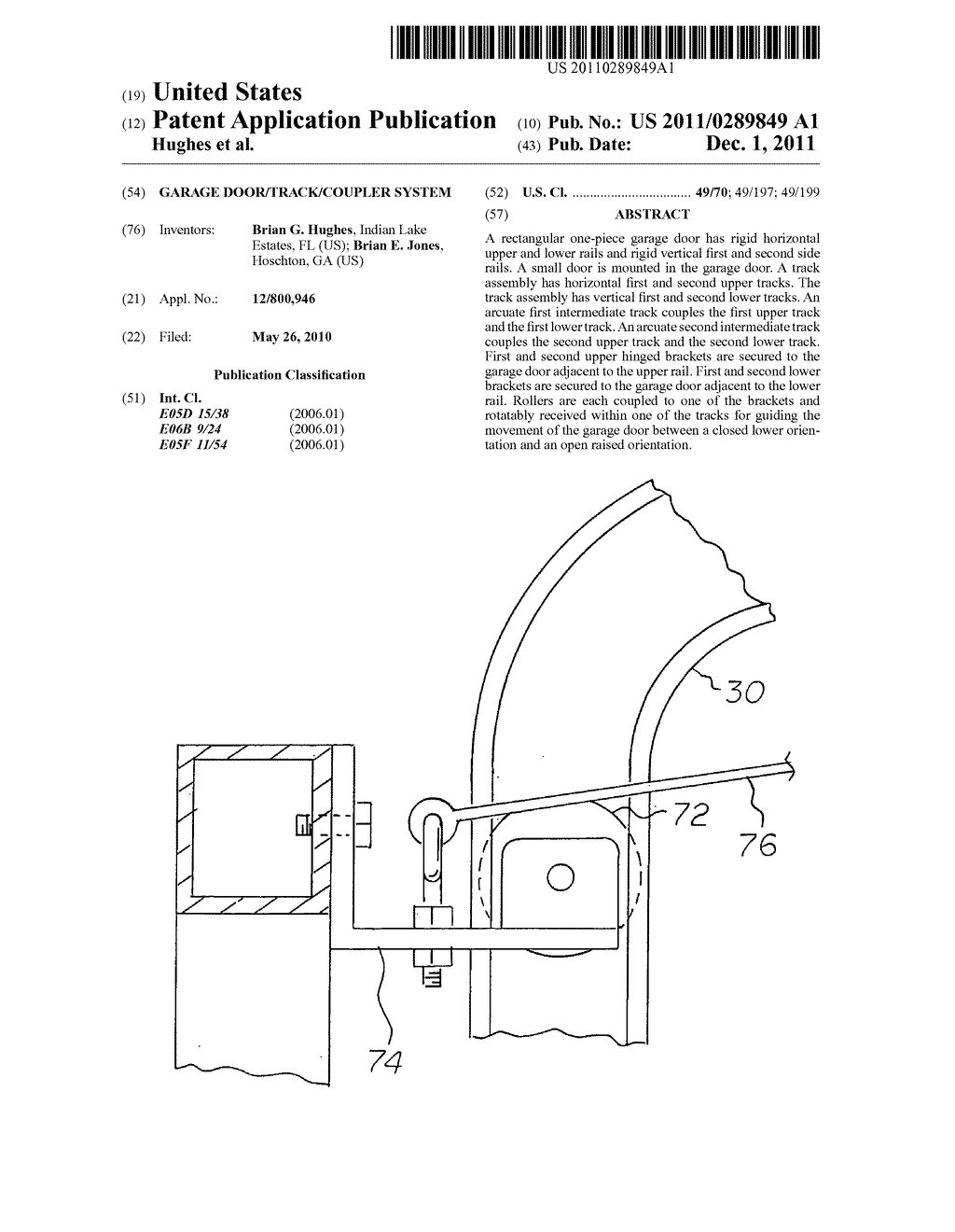 Garage door/track/coupler system - diagram, schematic, and image 01