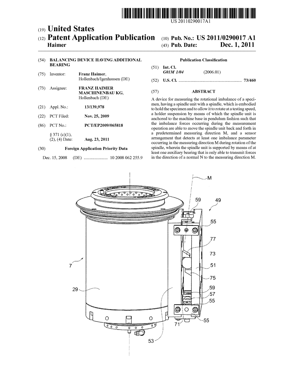 BALANCING DEVICE HAVING ADDITIONAL BEARING - diagram, schematic, and image 01