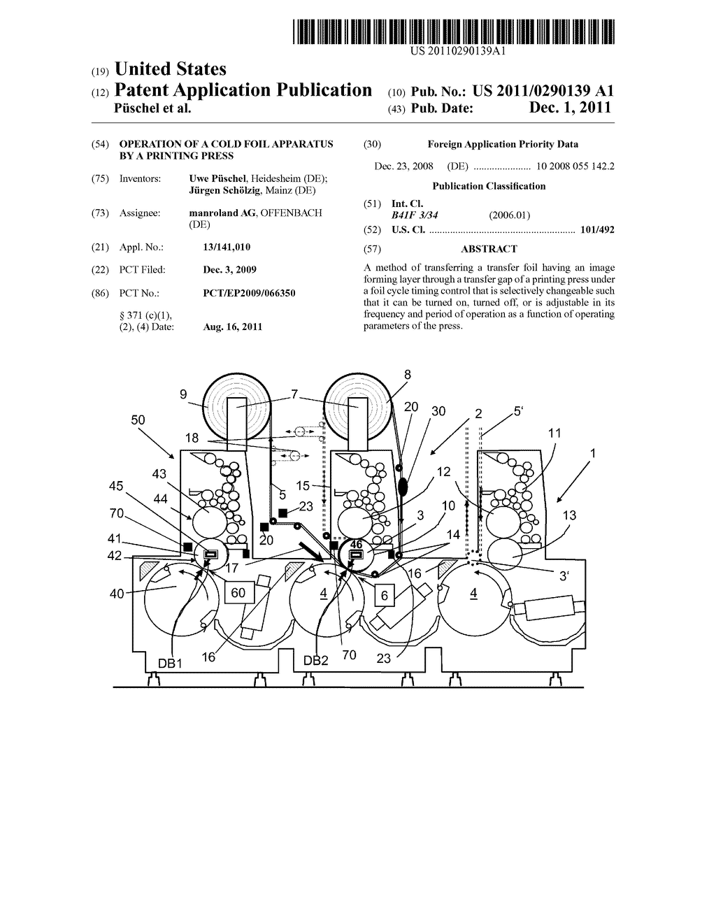 OPERATION OF A COLD FOIL APPARATUS BY A PRINTING PRESS - diagram, schematic, and image 01