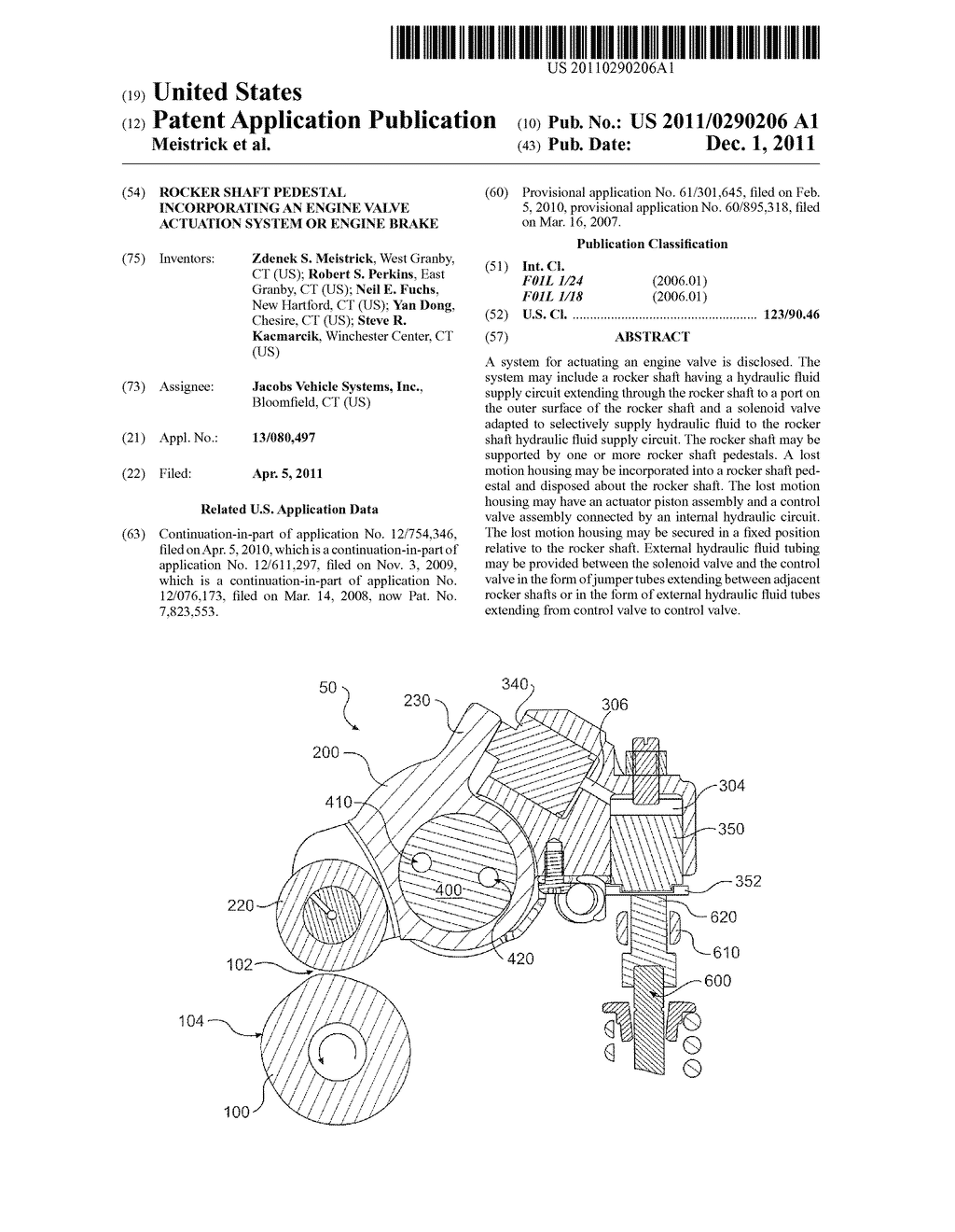 ROCKER SHAFT PEDESTAL INCORPORATING AN ENGINE VALVE ACTUATION SYSTEM OR     ENGINE BRAKE - diagram, schematic, and image 01