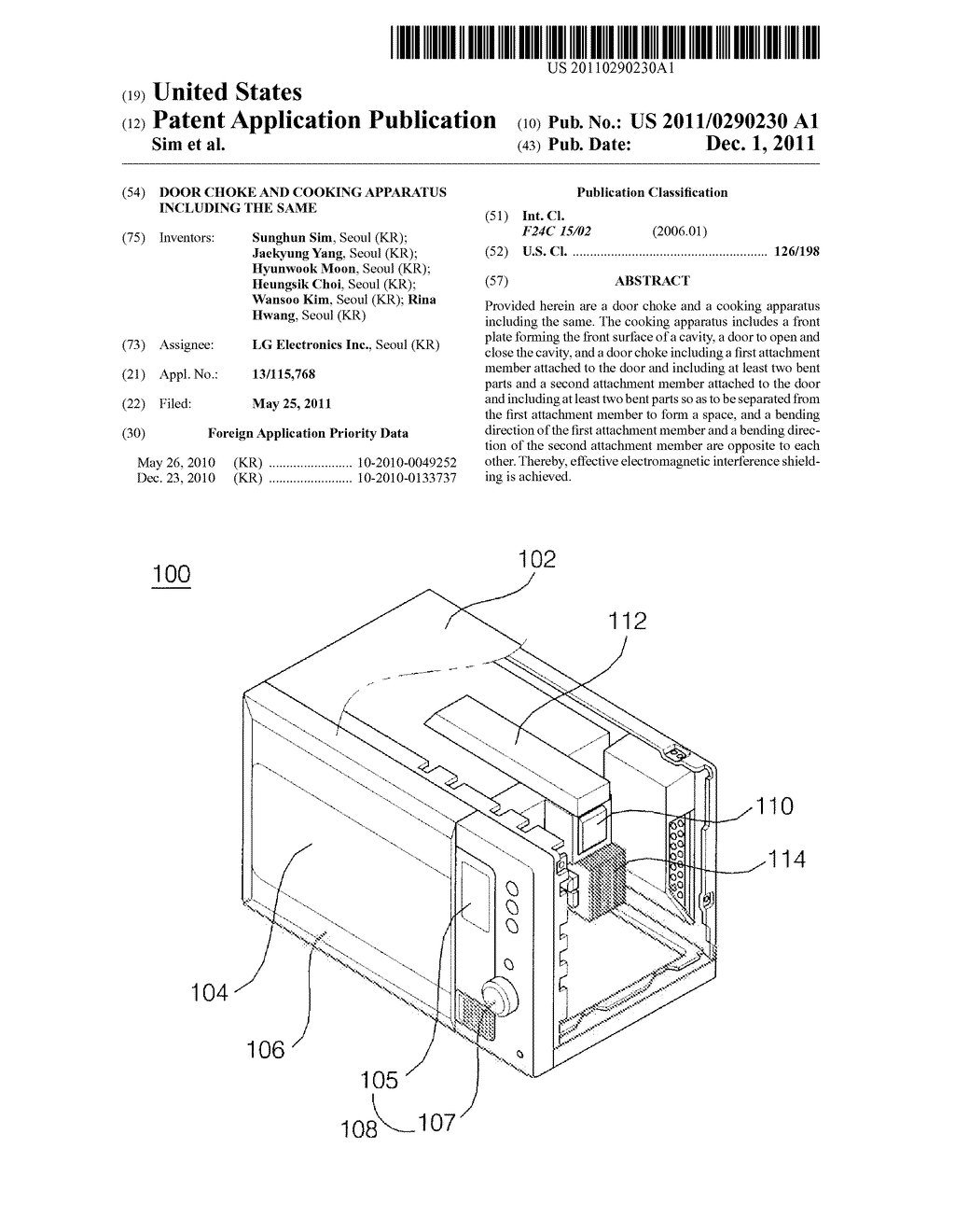 DOOR CHOKE AND COOKING APPARATUS INCLUDING THE SAME - diagram, schematic, and image 01