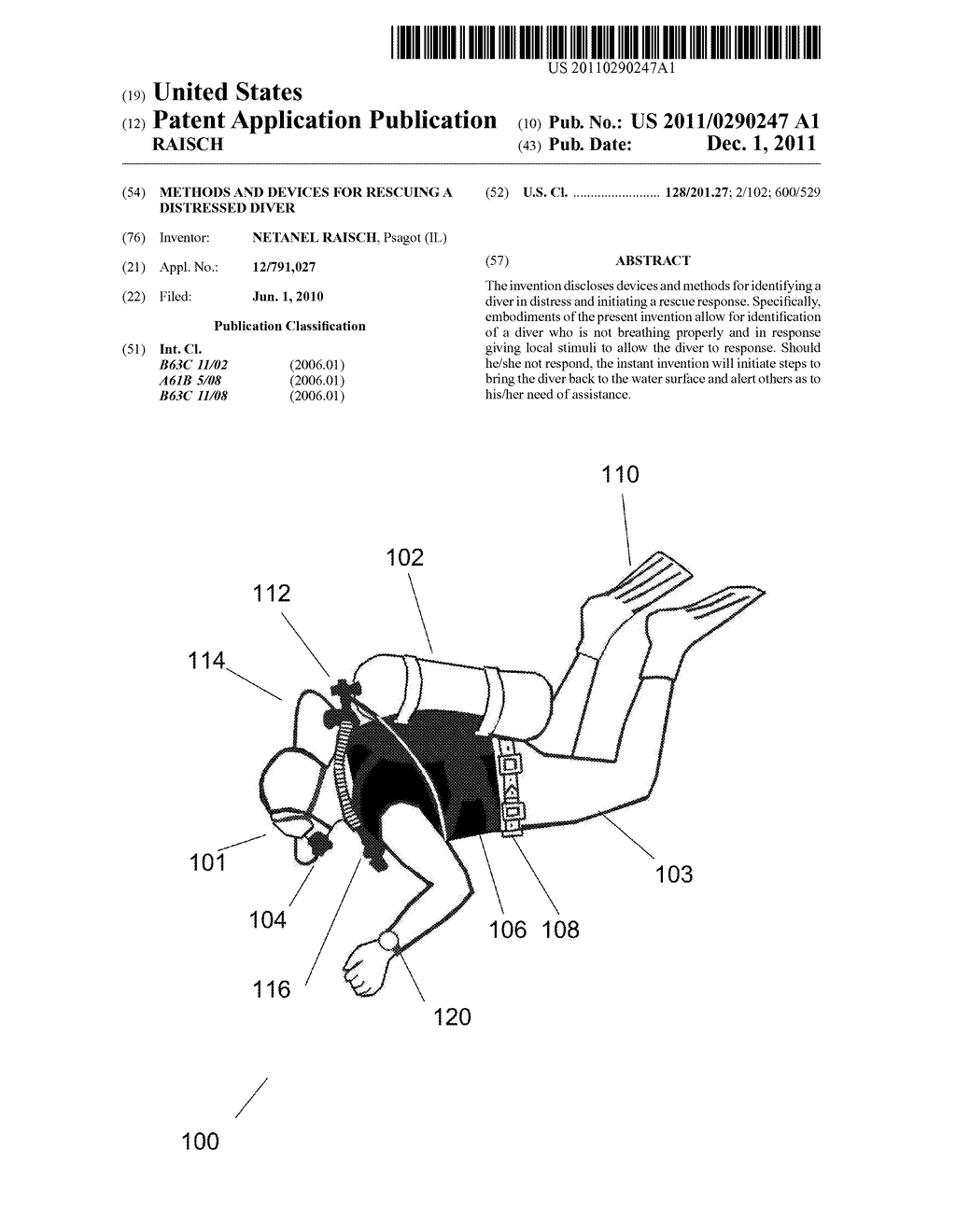 METHODS AND DEVICES FOR RESCUING A DISTRESSED DIVER - diagram, schematic, and image 01