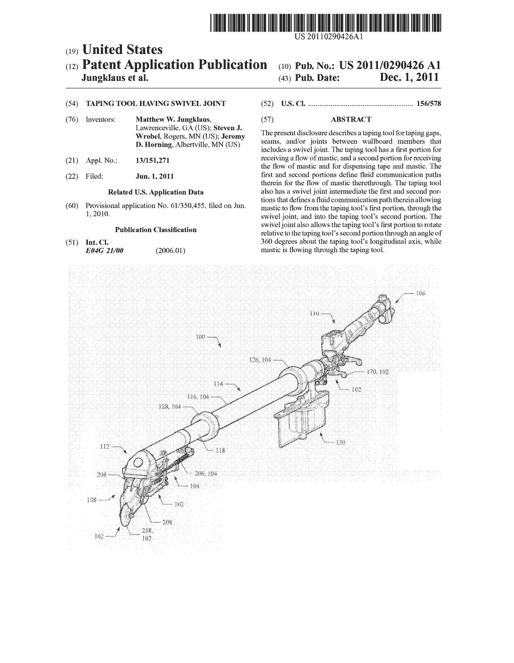 Taping Tool Having Swivel Joint - diagram, schematic, and image 01