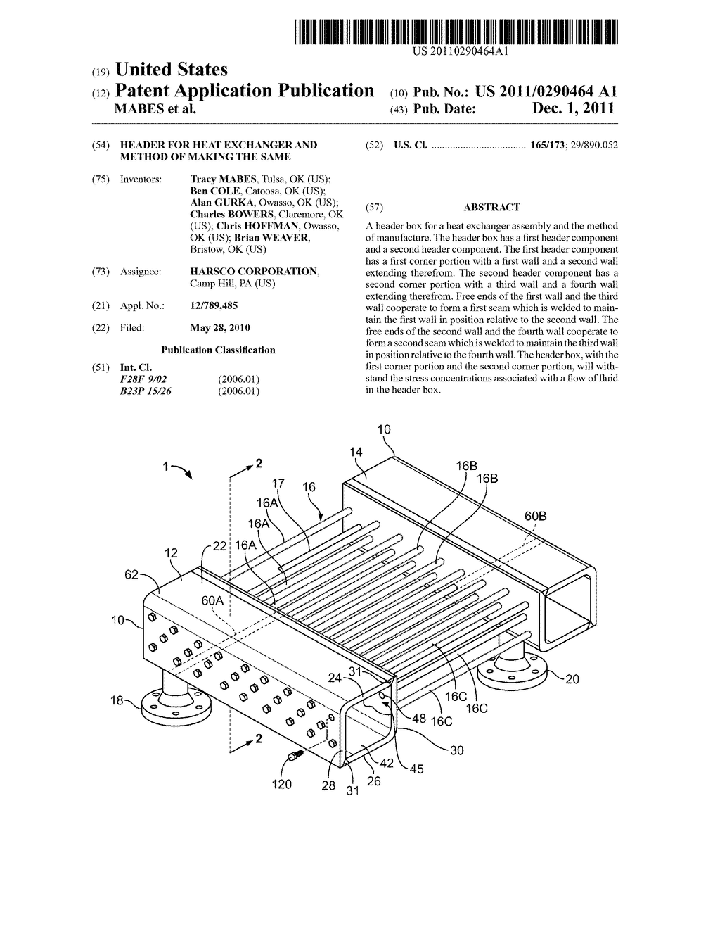 HEADER FOR HEAT EXCHANGER AND METHOD OF MAKING THE SAME - diagram, schematic, and image 01