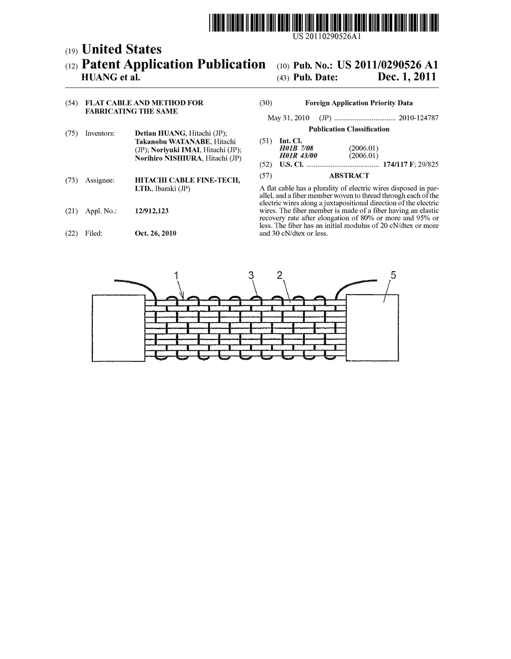 FLAT CABLE AND METHOD FOR FABRICATING THE SAME - diagram, schematic, and image 01