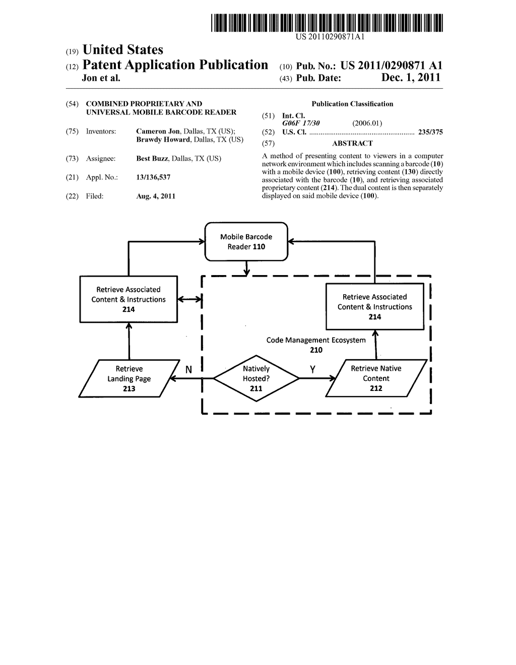 Combined proprietary and universal mobile barcode reader - diagram, schematic, and image 01