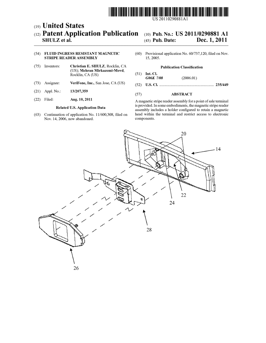 FLUID INGRESS RESISTANT MAGNETIC STRIPE READER ASSEMBLY - diagram, schematic, and image 01