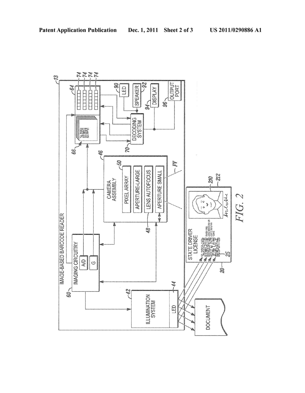 IMAGING BAR CODE READER HAVING VARIABLE APERTURE - diagram, schematic, and image 03